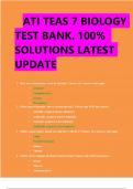 ATI TEAS 7 BIOLOGY  TEST BANK. 100%  SOLUTIONS LATEST  UPDATE