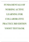 FUNDAMENTALS OF NURSING ACTIVE LEARNING FOR COLLABORATIVE PRACTICE 3RD EDITION YOOST TEST BANK