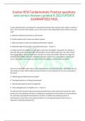 Evolve HESI Fundamentals Practice questions and correct Answers graded A 2023 UPDATE GUARANTEED PASS