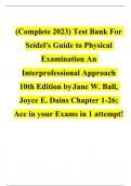 (Complete 2023) Test Bank For Seidel's Guide to Physical Examination An Interprofessional Approach 10th Edition by Jane W. Ball, Joyce E. Dains Chapter 1-26; Ace in your Exams in 1 att