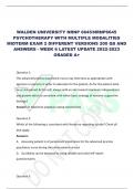 WALDEN UNIVERSITY NRNP 6645/NRNP6645 PSYCHOTHERAPY WITH MULTIPLE MODALITIES MIDTERM EXAM 2 DIFFERENT VERSIONS 200 QS AND ANSWERS - WEEK 6 LATEST UPDATE 2022-2023 GRADED A+