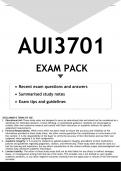 AUI3701 EXAM PACK 2023 - DISTINCTION GUARANTEED