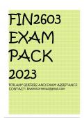 FIN2603 EXAM PACK 2023 FOR ANY QUERIES AND EXAM ASSISTANCE CONTACT: biwottcornelius@gmail.com