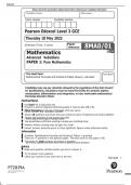 Pearson Edexcel Level 3 GCE Mathematics Advanced Subsidiary PAPER 1 JUNE 2023 QUESTION PAPER and Pearson Edexcel GCE In AS Mathematics (8MA0) Paper 01 MARK SCHEME Summer 2023