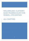 WILLIHNGANZ: CLAYTON’S BASIC PHARMACOLOGY FOR NURSES, 19TH EDITION ALL CHAPTERS