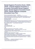 Dental Hygiene Prometric Exam, CSCE, CSCE, 2 Dental Hygiene Prometric 2, Computer Simulated Dental Hygiene Exam, Dental Hygiene Prometric Exam CDCA, Dental Hygiene Computer Simulated Case Test