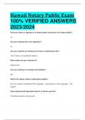 Hawaii Notary Public Exam 100% VERIFIED ANSWERS  2023/2024