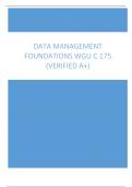 DATA MANAGEMENT FOUNDATIONS WGU C 175 (VERIFIED A+)