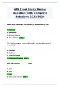 AIS Final Study Guide: Question with Complete Solutions 2023/2024