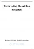 Samenvatting & uitwerking van alle oude examenvragen van het volledige vak Clinical drug research (17/20)