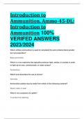 Introduction to Ammunition, Ammo-45-DL: Introduction to Ammunition 100%  VERIFED ANSWERS  2023/2024