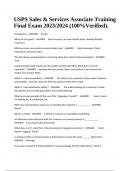 USPS Sales & Services Associate Training Final Exam 2023/2024 (100%Verified) & USPS Sales & Services Associate Training Questions and Answers.