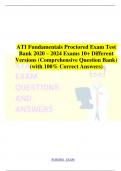 ATI Fundamentals Proctored Exam Test Bank 2020 – 2024 Exams 10+ Different Versions (Comprehensive Question Bank) (with 100% Correct Answers)