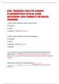 EPIC TRAINING COG170 COGITO FUNDAMENTALS ACTUAL EXAM QUESTIONS AND CORRECT DETAILED ANSWERS 