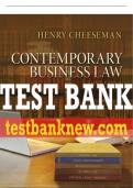 Test Bank For Contemporary Business Law 8th Edition All Chapters - 9780137614110