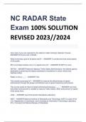 NC RADAR State  Exam 100% SOLUTION  REVISED 2023//2024