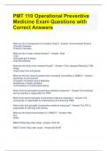 PMT 110 Operational Preventive Medicine Exam Questions with Correct Answers 