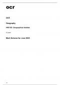 ocr A Level Geography H481/03 Mark Scheme June2023.