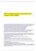   HESI V2 health assessment questions and answers 100% verified.