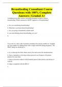 Breastfeeding Consultant Course Questions with 100% Complete Answers | Graded A+