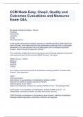 CCM Made Easy, Chap3, Quality and Outcomes Evaluations and Measures Exam Q$A.