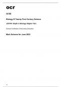 ocr GCSE Biology B (Twenty First Century Science) J257/04 Question Paper and Mark Scheme June2023.