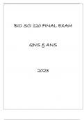 BIO SCI 120 FINAL EXAM QNS & ANS 2023