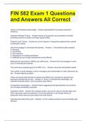 FIN 582 Exam 1 Questions and Answers All Correct 