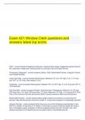  Exam 421 Window Clerk questions and answers latest top score.