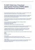 FL DCF Child Care, Preschool Appropriate Practices (PSPR) (2023) Exam Questions and Answers.