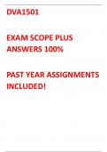 DVA1501 EXAM SCOPE PLUS ANSWERS 100% PAST ASSIGNMENTS PLUS TEXTBOOK