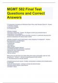 MGMT 582 Final Test Questions and Correct Answers 