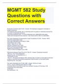 MGMT 582 Study Questions with Correct Answers 