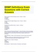 BRMP Definitions Exam Questions with Correct Answers 