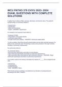 WCU PATHO 370 CHYU 2023- 2024 EXAM, QUESTIONS WITH COMPLETE SOLUTIONS 