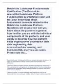 Databricks Lakehouse Fundamentals Certification (The Databricks Accredited Lakehouse Platform Fundamentals accreditation exam will test your knowledge about fundamental concepts related to the Databricks Lakehouse Platform. Questions will assess how well 