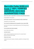 Maryville Patho NURS 611 Exam 2 100% VERIFIED  ANSWERS 2023/2024  GUARANTEED PASS