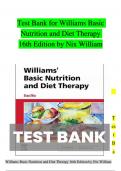 Test Bank for Williams Basic Nutrition and Diet Therapy 16th Edition by Nix William Chapter 1-23 | 100 % Verified