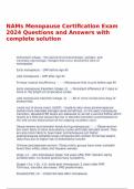 NAMs Menopause Certification Exam 2024 Questions and Answers with complete solution