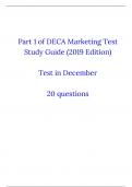 Part 1 Marketing Cluster Exam (2019 edition)