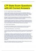 LTP State Exam Questions with All Correct Answers 