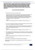 NR 503 Population Health, Epidemiology & Statistical Principles Week 1 Key Concepts Worksheet Latest Verified Review 2023 Practice Questions and Answers for Exam Preparation, 100% Correct with Explanations, Highly Recommended, Download to Score A+				