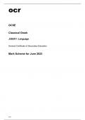 ocr GCSE Classical Greek J292-01 June2023 Mark Scheme.