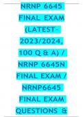 NRNP 6645 FINAL EXAM (LATEST- 2023/2024, 100 Q & A) / NRNP 6645N FINAL EXAM / NRNP6645 FINAL EXAM QUESTIONS & ANSWERS