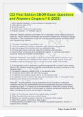 CCI First Edition CNOR Exam Questions and Answers Chapters 1-9 (2023)