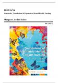 Test bank For Varcarolis' Foundations of Psychiatric-Mental Health Nursing 9th Edition by Margaret Jordan Halter | 2022/2023 | 9780323697071| Chapter 1-36 | Complete Questions and Answers A+.