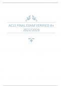 ACLS FINAL EXAM VERIFIED A+ 2022/2023