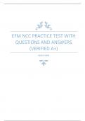 EFM NCC PRACTICE TEST WITH QUESTIONS AND ANSWERS (VERIFIED A+)