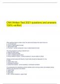  CNA Written Test 2021 questions and answers 100% verified.