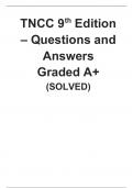 TNCC 9th Edition – Questions and Answers Graded A+ (SOLVED 2023-2024)